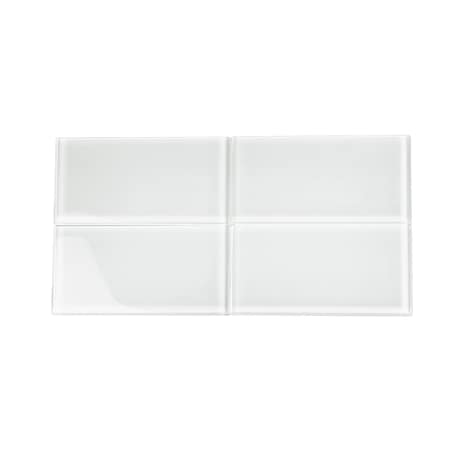Apollo Tile 3X6 Soft White Glossy Subway Glass Tile 5 Sq.Ft., 40PK APLA9906636EC98